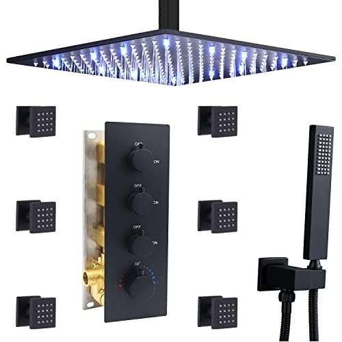 12inch Large Rain Shower Head Set Stainless Top Spray Bathroom Rainfall Shower Complete Set