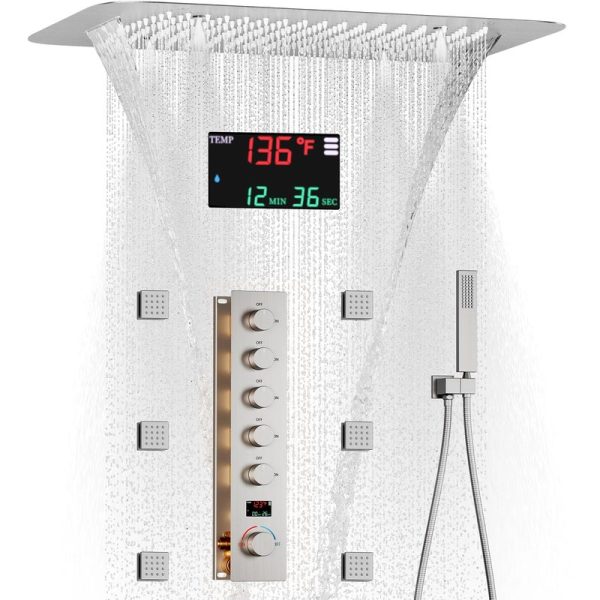 Temperature Digital Display Shower System Bathroom Shower Faucet Fixtures Set
