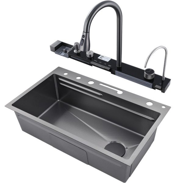 Stainless Steel Single Bowl Sink with Drainboard Commercial Grade Anti-Clog Design