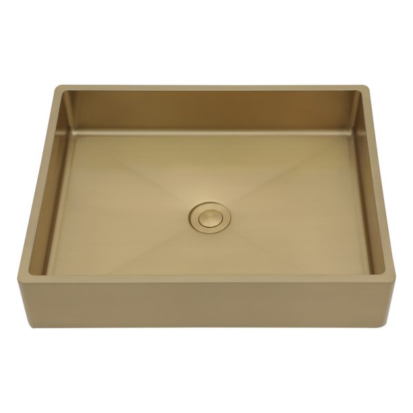 304 Stainless Steel Sink Handmade Rectangular Gold/Rose Gold/Black Finish Rectangular Metal Drainer Hotel Farmhouse