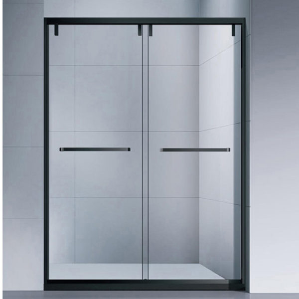 Bathroom custom glass shower panel screen matte black shower door MPJ22