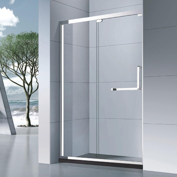 Custom Design 10 mm Frameless 2 Panel Bifold Bathroom Screen Single Sliding Glass Shower Doors - Imej 3