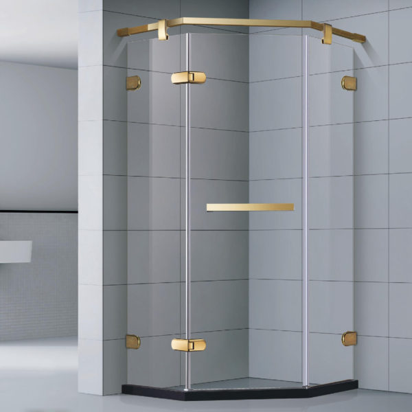 Customized stainless steel hinge clear tempered glass door Golden bathroom shower doors MP0231ZR