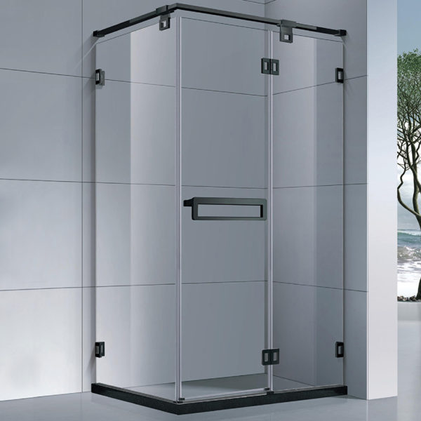 Hot sale diamond corner shower enclosure black framed shower door bathroom shower cabin douche cabine MP0631FL