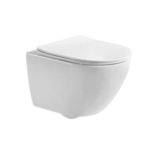 China Sanitary Ware Commode White Black Glazed Eroupean Style Conclealed Tank Wall Hung Toilet - Imej 3