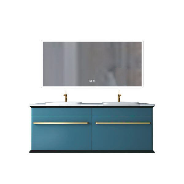 Modern bathroom luxury vanity sink basin cabinet wall mounted illuminated bathroom mirror cabinet farmhouse bathroom vanity - Imagen 3
