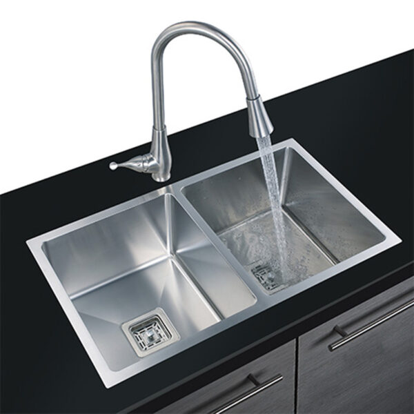Factory Direct Double Capacity Standard Double Bowl Sink 304 Stainless Steel Not Sticky Oil Kitchen Sink - Imej 14