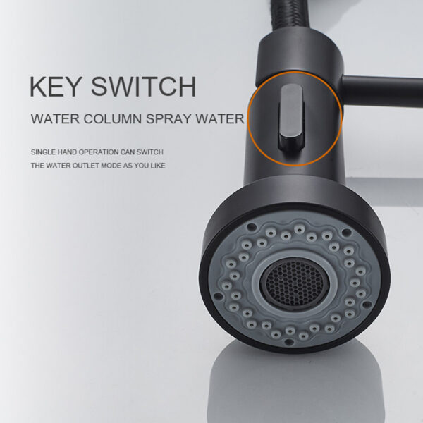 Factory price single handle sink faucet pull down kitchen faucet 304 stainless steel matte black kitchen faucets - Image 3