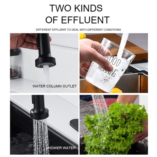 Factory price single handle sink faucet pull down kitchen faucet 304 stainless steel matte black kitchen faucets - Image 4