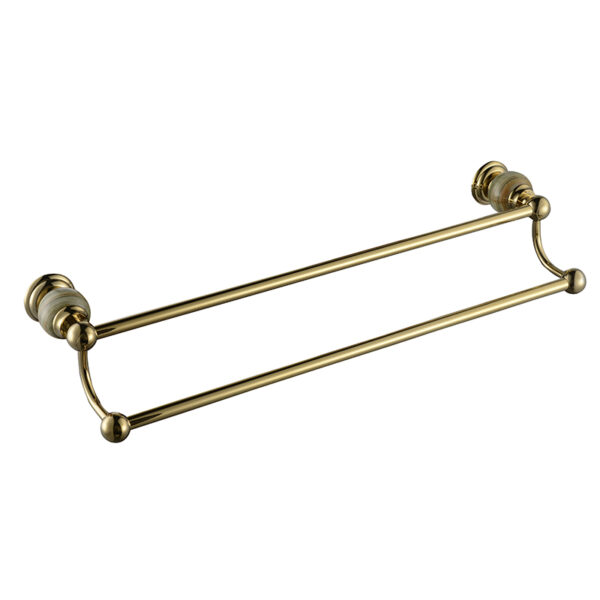 Factory wholesale wall mounted bathroom accessories towel bar stainless steel double pole towel bar - Imej 3