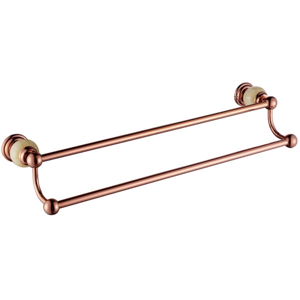 Factory wholesale wall mounted bathroom accessories towel bar stainless steel double pole towel bar - Imej 4