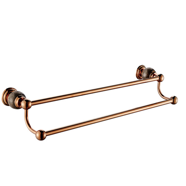 Factory wholesale wall mounted bathroom accessories towel bar stainless steel double pole towel bar - Imej 7