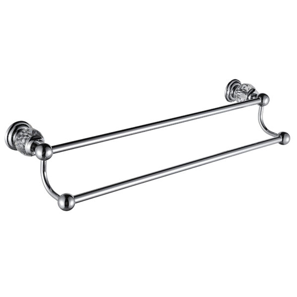 Factory wholesale wall mounted bathroom accessories towel bar stainless steel double pole towel bar - Imej 8