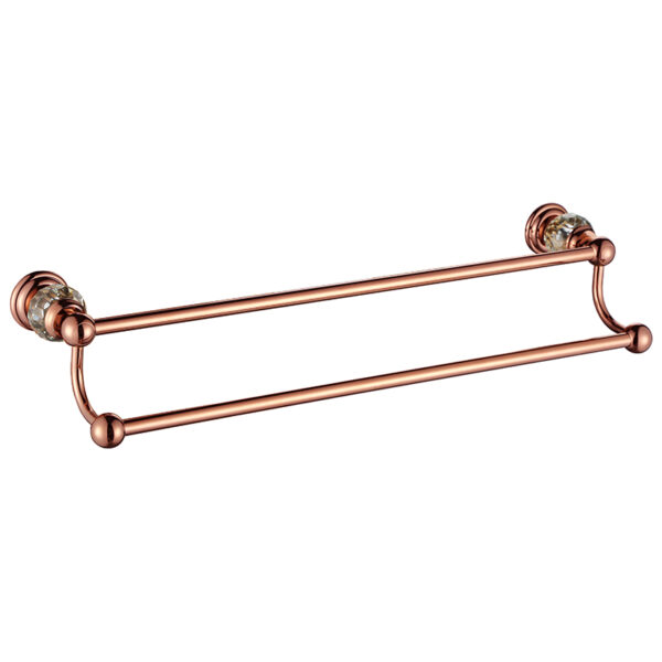 Factory wholesale wall mounted bathroom accessories towel bar stainless steel double pole towel bar - Imej 9