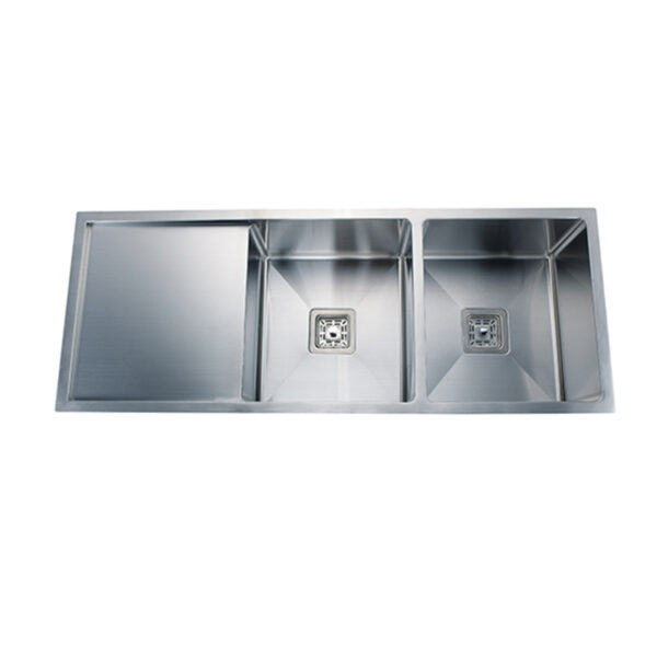 Sink Manufacturer Wholesale Rectangular Double Bowl Style Undermount Quartz Double Basin Home Stainless Steel Kitchen Sink With Draining Board – Image 9