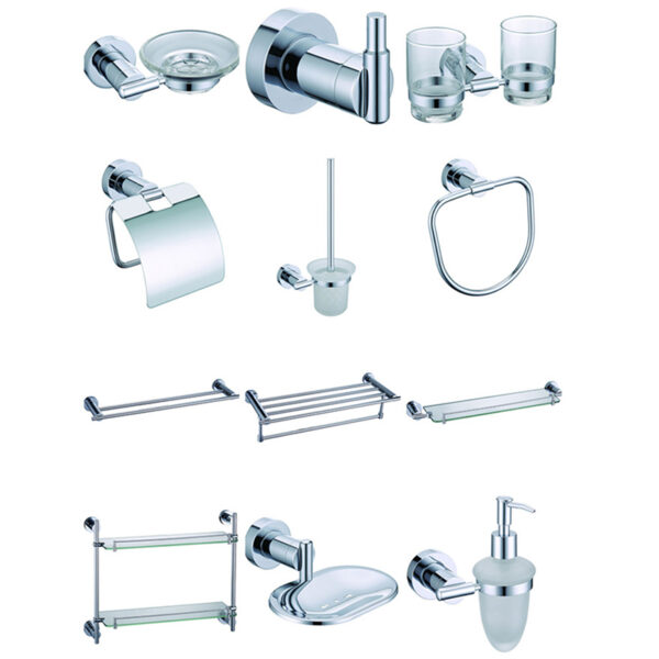 Wholesale Hotel and Home High Quality 304 Stainless Steel Wall-Mounted Modern Elegant Bathroom Accessories Set - Image 4
