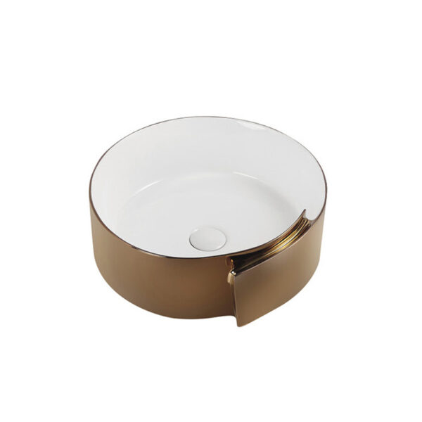 Foshan Sanitary Ware Manufacturers Wholesale Modern Round Slim Ceramic Bathroom Cabinets Art Basins – Image 7