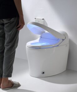 Integrated kick-type automatic flushing smart toilet