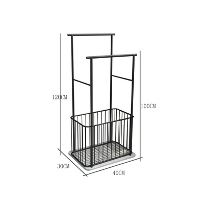 New Design Large Outdoor Towel Holder With Basket 2 Tiers Black Square Swimming Pool Towel Rack