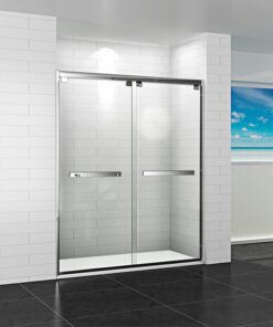 aluminum framed bathroom sliding glass shower door