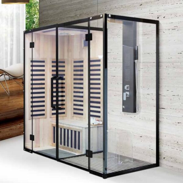 Cheap black aluminum profile bathroom low 3 sided shower door