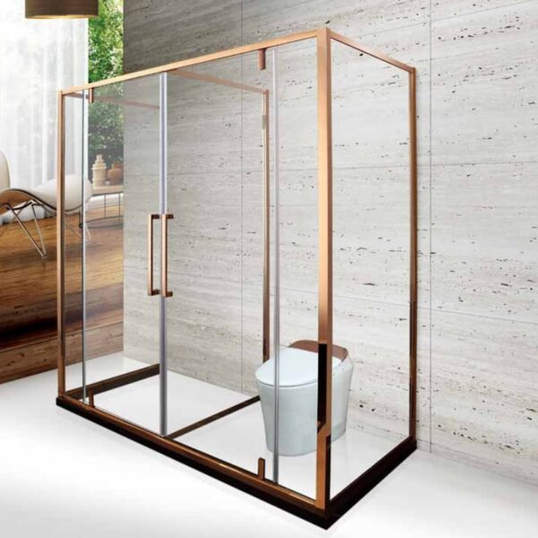 Cheap black aluminum profile bathroom low 3 sided shower door