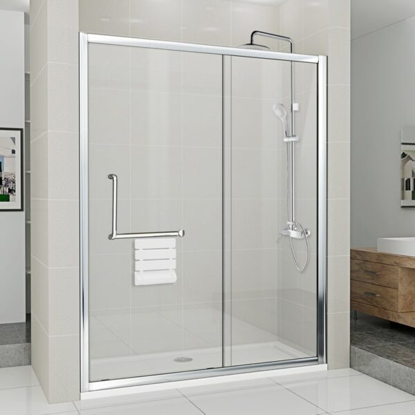 Hotel bathroom square tempered glass rectangular shower door MP BF02 shower doorNS4 min Double Roller Glass Sliding Shower Door