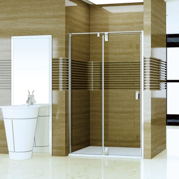 Porte de douche coulissante en verre à double rouleau
