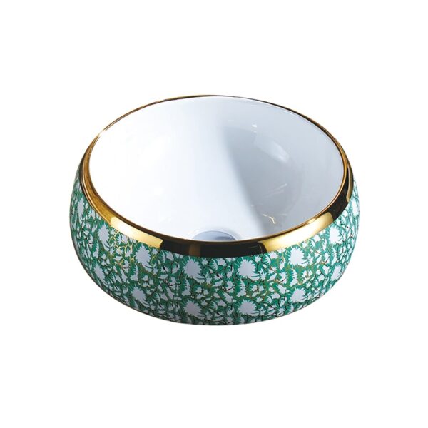 Bathroom Gold Plated Ceramic Art Basin