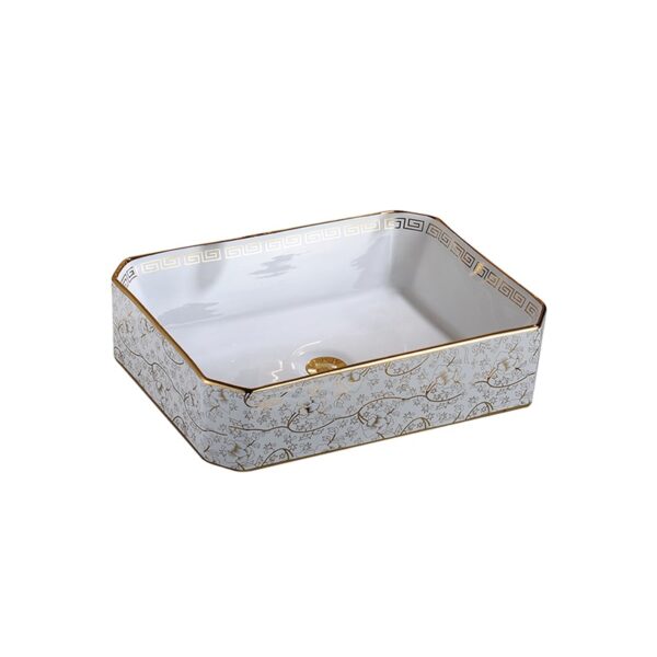Sink Ceramic Countertop Basin Art Square