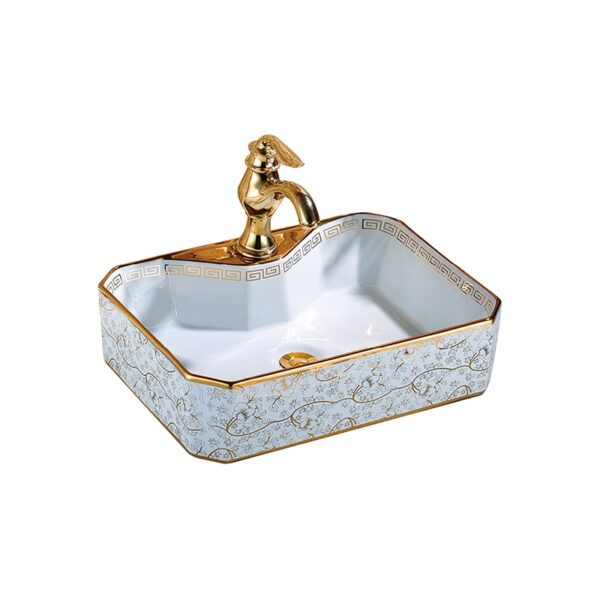 Sink Ceramic Countertop Basin Art Square