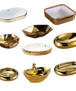 Ceramic Gold Wash Basin Gold Sink Bathroom