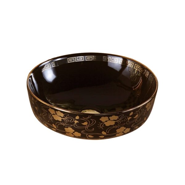 High Quality Electroplated Gold Countertop Ceramic Washbasin