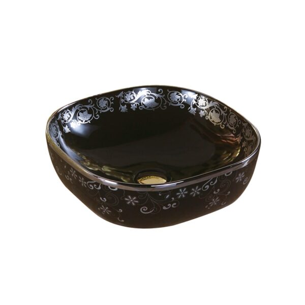 Gold square countertop ceramic washbasin