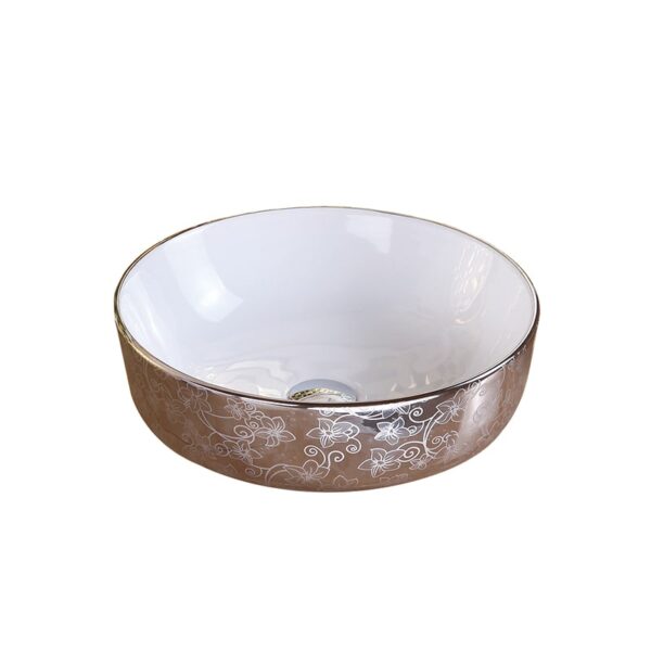 Bathroom Ceramic Rose Gold Plated Sink Washbasin
