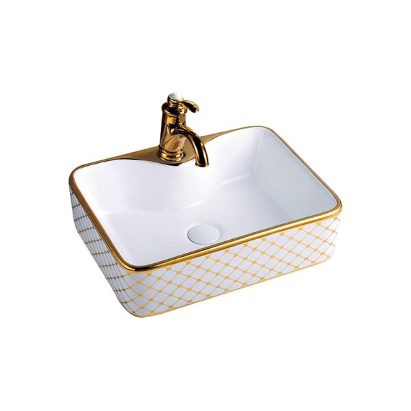 Square Gold Ceramic Art Basin