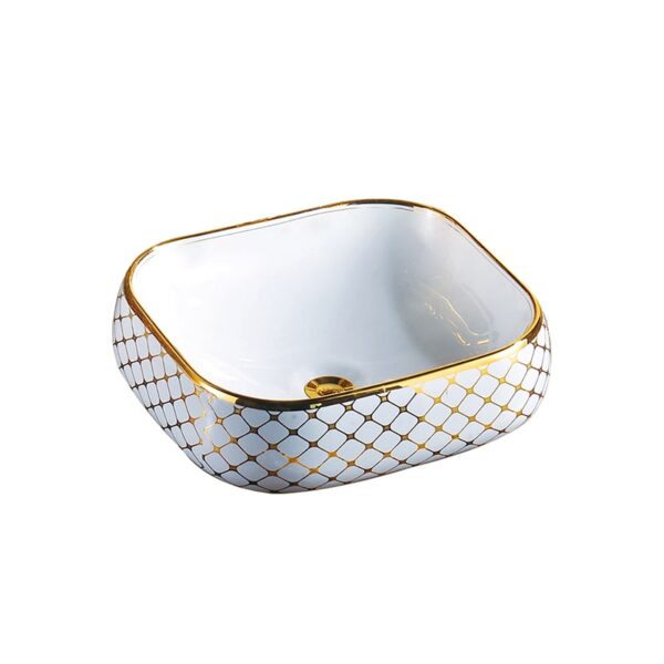 Square Gold Ceramic Art Basin