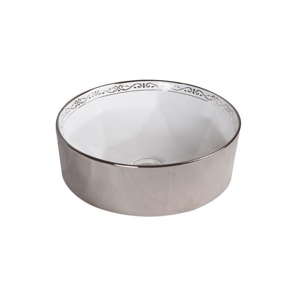 Easy Clean Luxury Art Deco Basin Ceramic Bathroom Countertop Vanity Sink
