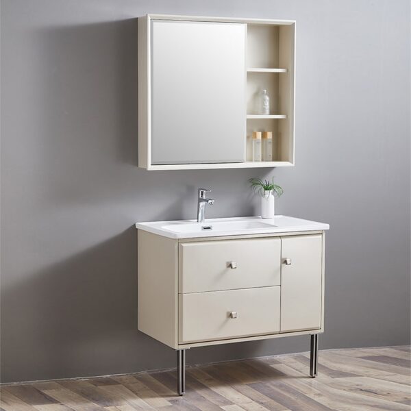 Luxury stainless steel floor-standing bathroom cabinet
