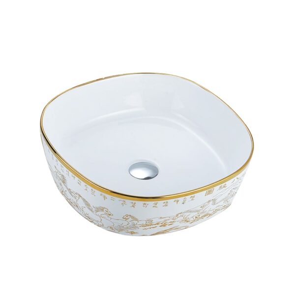 Luxury Gold Decorative Ceramic Art Basin