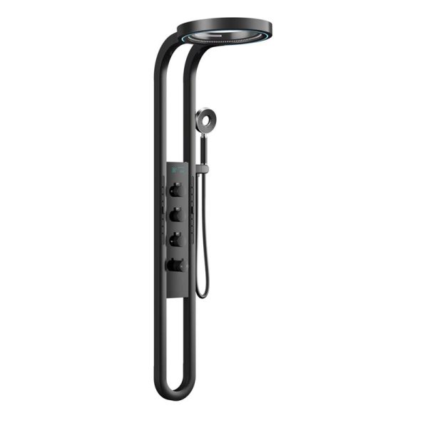 Bathroom Aluminum Waterfall Rainfall Shower Set Panel Wall Mounted Multifunctional SPA Shower LED System