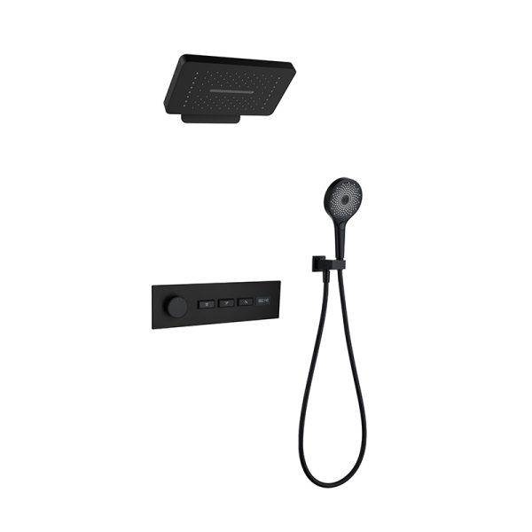 2025 Tiktok Valve Concealed Wall Mounted Rain Shower with Overhead Shower Head Shower Faucet Set