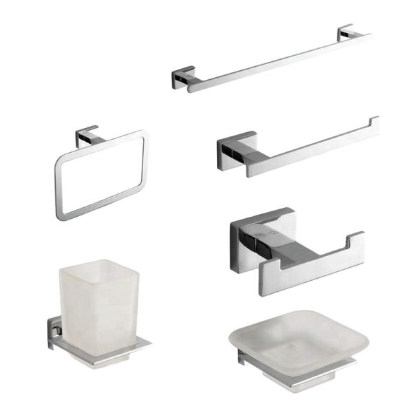 20700 square Design Wall Mounted Zinc Bathroom Accessories Set
