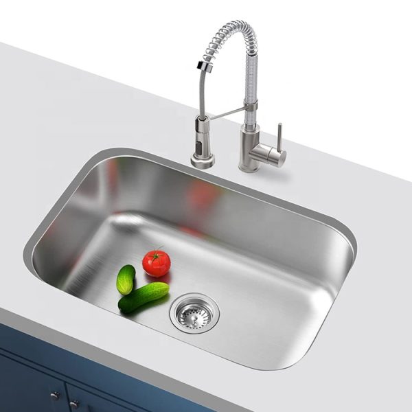 28 Inch 18G CUPC Pressed 304 Stainless Steel Sink Under Counter Single Kitchen Sink
