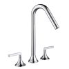 3 Hole Bathroom Curved Spout Deck Mounted
