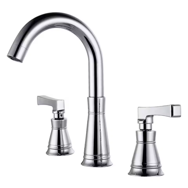 3 Hole  Brass Basin Faucet With Cartridge Luxury Chrome Color Basin Mixer Faucet for Bathroom