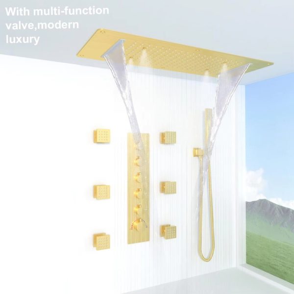 3 Modes Settings Rain Shower Head 15x28inch Luxury Large Showerhead