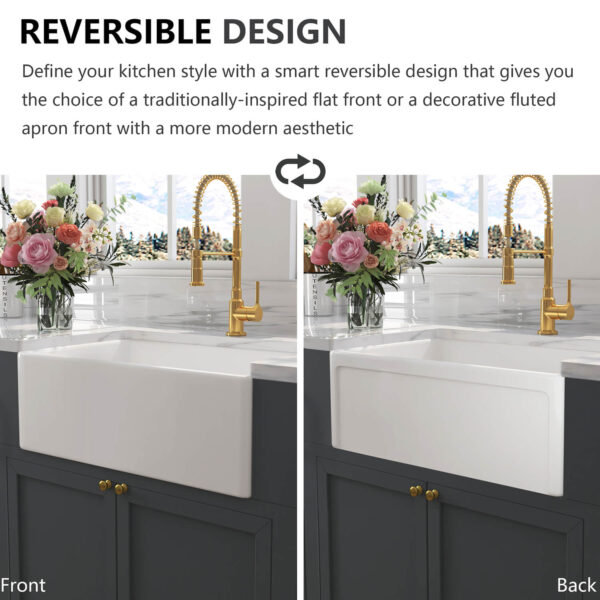 Wholesale Good Quality Kitchen Sink White Porcelain Apron Front Single Bowl Handmade Farmhouse Kitchen Sink – Bild 8