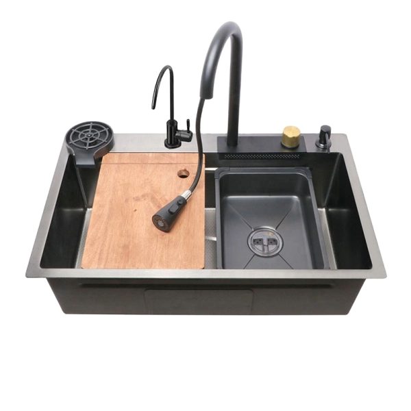 304 201 Stainless Steel Multifunction Kitchen Sink Handmade Aluminum Smart Faucet Nano Coating Bacha Smart Kitchen Faucet Tap