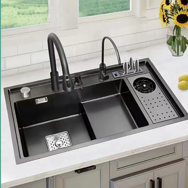 304 bowl undermount stainless steel apron farmhouse handmade waterfall multifunction kitchen sink 1